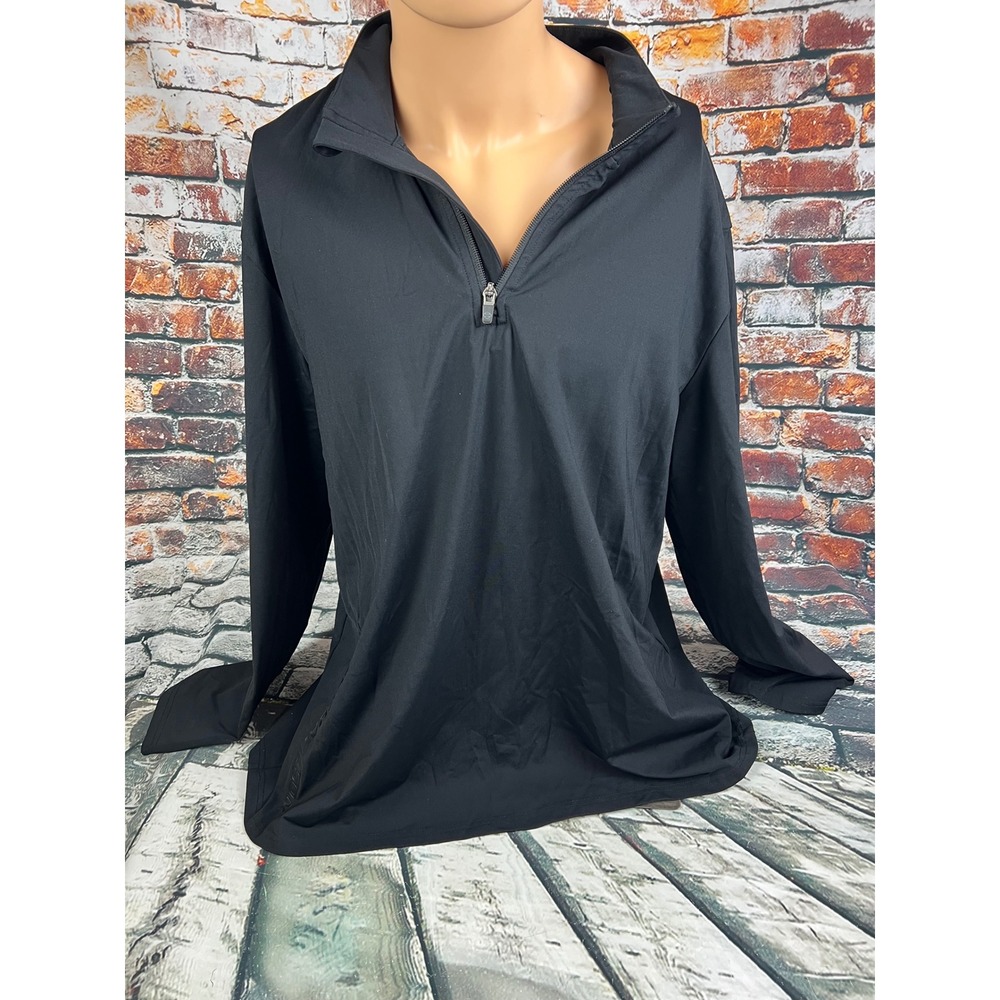 Harley-Davidson Mens Black Quarter Zip‎ Slim Fit Base Layer Top 2XL Long Sleeve